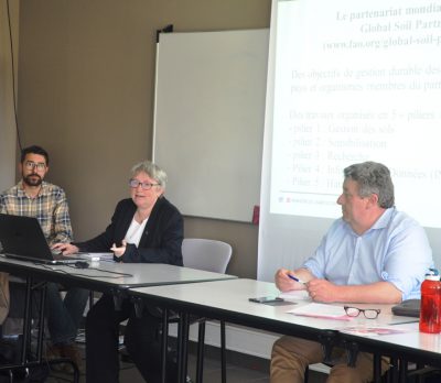 Présentation du « Partenariat mondial pour les sols » de la FAO, par Marie-Françoise SLAK, chargée de mission sols et matière organique au ministère de l’Agriculture et de l’Alimentation.